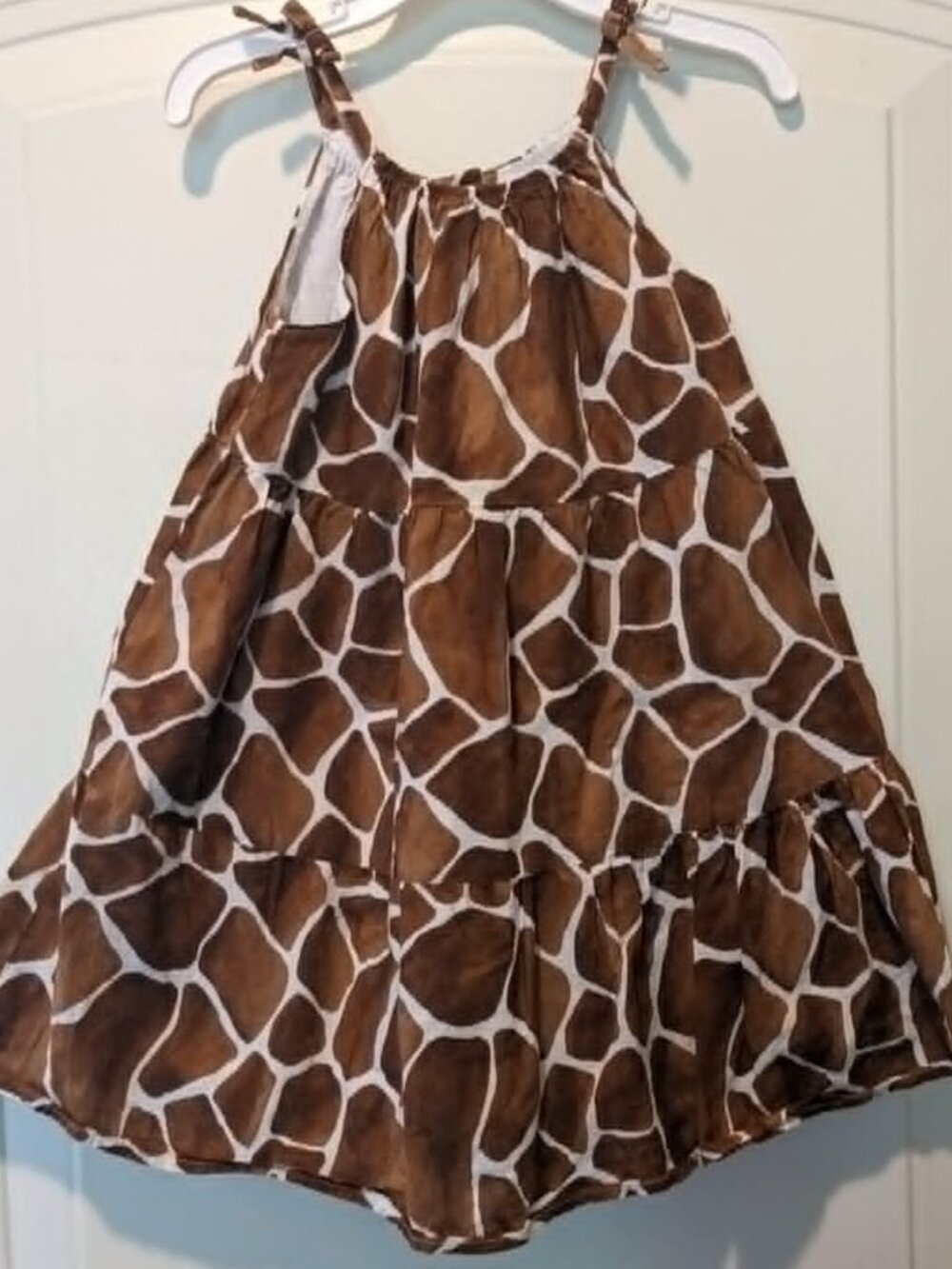 Girl's Janie and Jack Giraffe Print Dress - Sleeveless Sundress - size 4 - VGUC